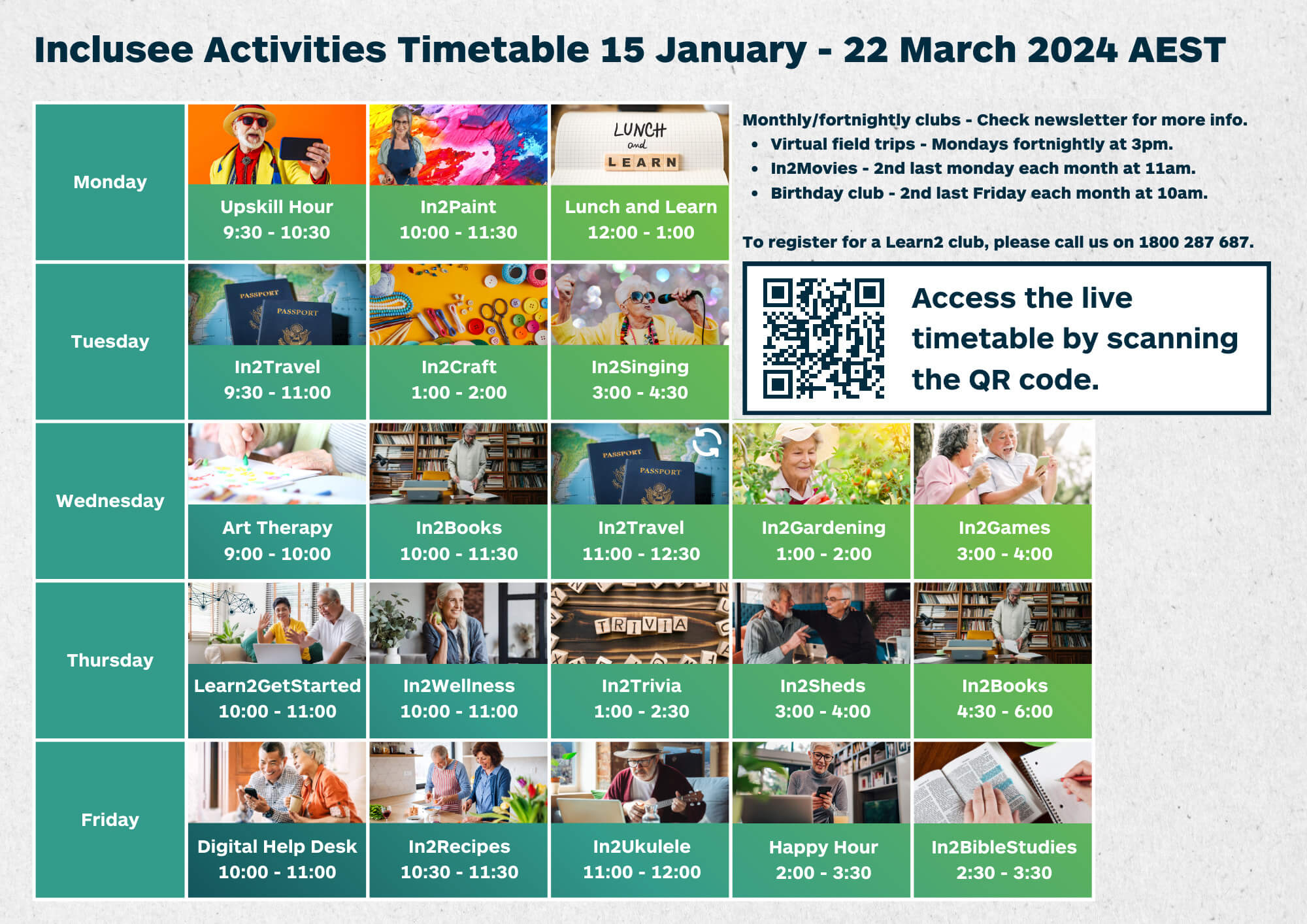 Activities Timetable B1 2024