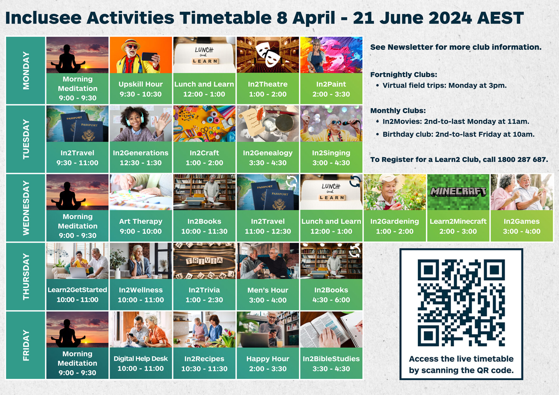 Activities Timetable B2 2024